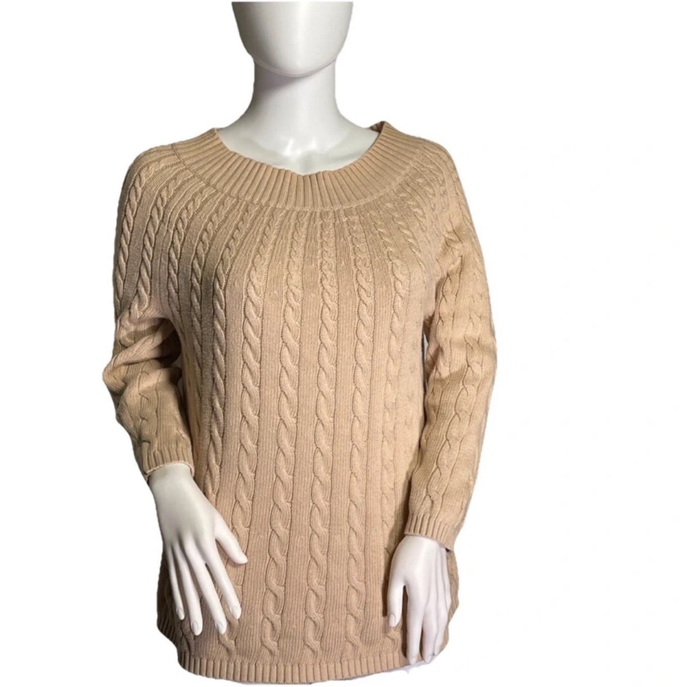 Talbots Classic Tan Cable Knit Sweater
